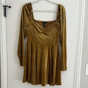 Forever 21 Gold Velvet Dress
